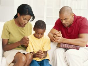 Black Family Praying