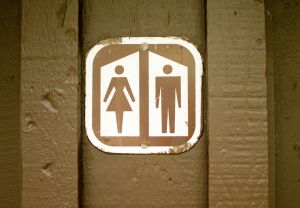 Women/Man sign on out house