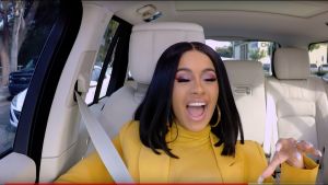 Cardi B during an appearance on CBS' 'The Late Late Show with James Corden.'