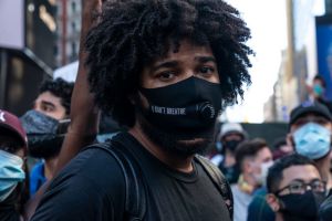 Protest held to denounce killing of George Floyd of...
