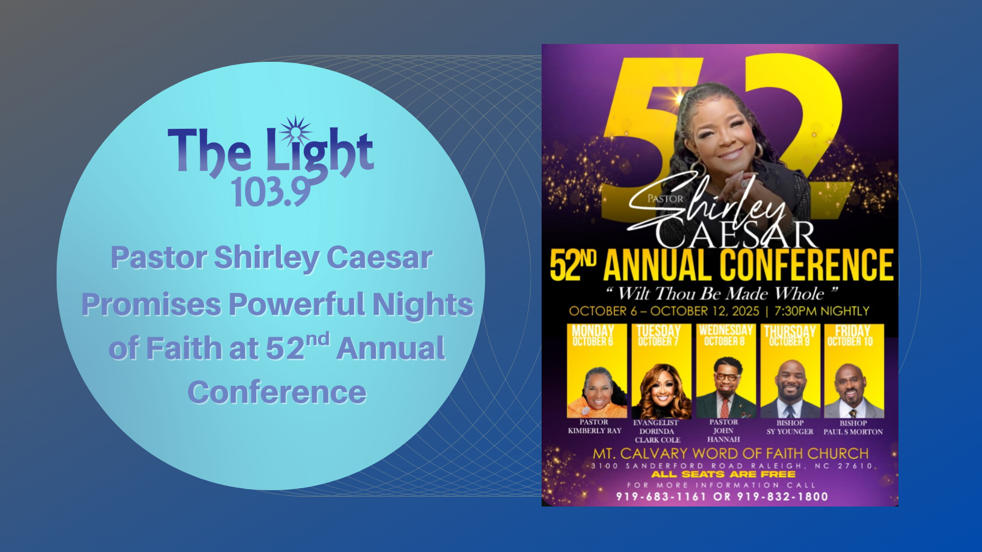 Pastor Shirley Caesar 52nd Annual Flyer